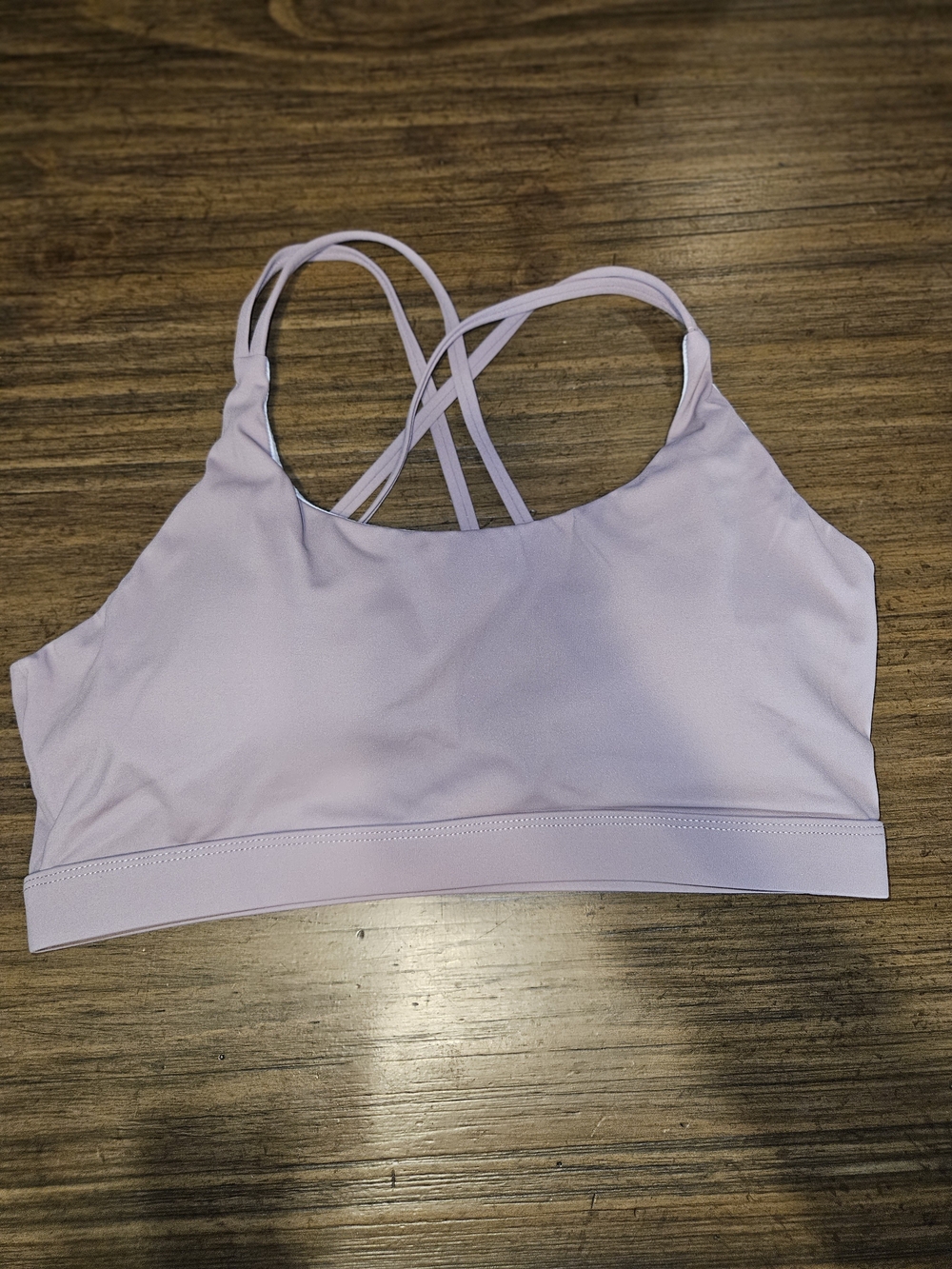 Strappy Cross-Back Sports Bra in Light Lavender